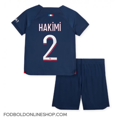 Paris Saint-Germain Achraf Hakimi #2 Hjemme Trøje Børn 2023-24 Kortærmet (+ Korte bukser)